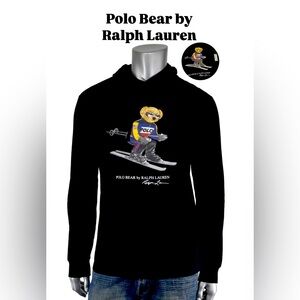 “M & XL”  Polo Ralph Lauren Limited Edition Cotton Black Ski Bear Hooded T-Shirt